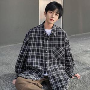 남자 여자 가을남방 캐주얼 루즈핏 체크남방 셔츠 자켓