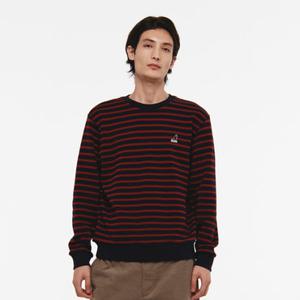 캉골 클래식 로고 스트라이프 스탠다드핏 스웨트셔츠 1784 네이비  KRFCRT17840NV