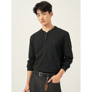 [빈폴멘] 피케 헨리넥 긴소매 티셔츠 - 블랙 (BC5841C045)