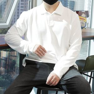 WWO 남자 빅사이즈 드리즐링 단추 카라 긴팔티