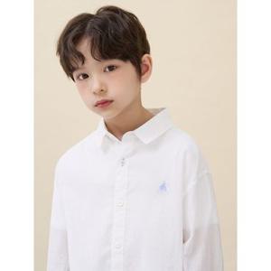 [빈폴키즈] 스트라이프 오버핏 시어 셔츠  화이트 (BI6364U011)