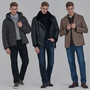 [뱅뱅] 25FW 남성 겨울 기모 본딩 라이크라 스트레이트 데님