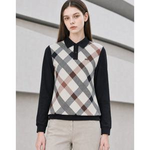 닥스 골프 여성 26FW ONLINE EXCLUSIVE 블랙 레이어드형 하우스체크 카라 티셔츠 DNTS6D902BK