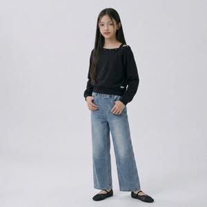행텐틴즈 여아 스판 사이드 턱 와이드 데님팬츠_294(14580-155-603-10)