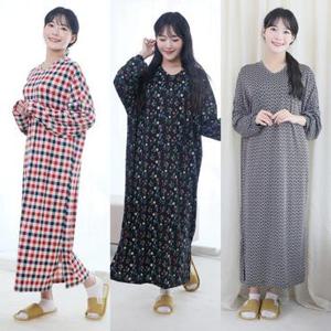 [별별모아]피치기모 오버핏 롱원피스잠옷 홈웨어원피스 빅사이즈