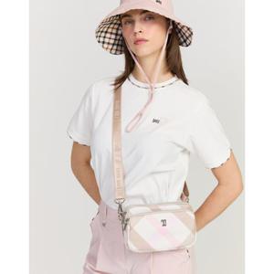 닥스 골프 여성 26SS ONLINE EXCLUSIVE 핑크 빅체크 자가드 마이크로백 DNGF6E901P2