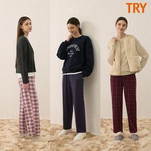 [TRY]25FW 신상 트라이 여성 기모 파자마 팬츠 3종
