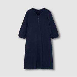[JAJU/자주] 여 피치스킨 7부 셔링 파자마 원피스_네이비
