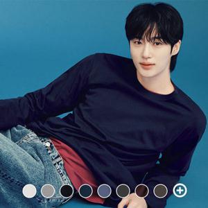 [백화점][지오다노] 남성 가을 라운드넥 기본핏 솔리드 무지 면 긴팔 티셔츠 026952