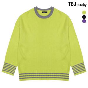 [TBJ]여성 라운드 시보리배색 풀오버(T191KT510P)