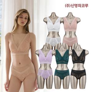 신영와코루 레이스 브라렛 노와이어 여성속옷세트 10종
