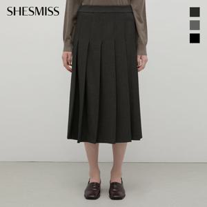 [쉬즈미스]스판 플리츠 롱스커트_SWWSKP32070
