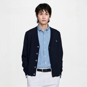 헤지스 HZSW6B202-MJS01 남성 브이넥가디건 [26SS][2컬러 택1] 로고자수 린넨혼방 가디건 LE1221260383
