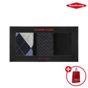 [론칭가 35,000원][선물세트]금강제화  남성 드레스 양말 3족 SET SHOSO6581MKUMD1