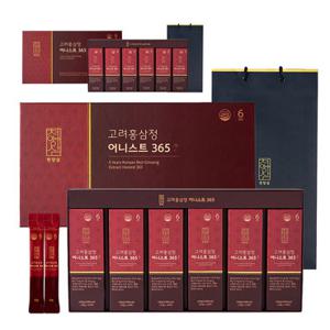 천양삼 6년근 고려홍삼정 어니스트 365 홍삼스틱 10g x 60포 선물세트+쇼핑백 2개