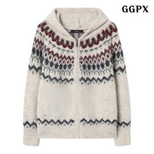 [백화점]GGPX 빈티지 후드 노르딕 집업 니트 가디건 (GPDCK045D)