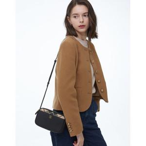 닥스 액세서리 여성 25FW 스테디셀러 블랙 체크배색 소가죽 미니크로스백 WCWA5F772BK