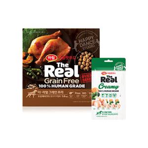 하림펫푸드 더리얼 GF 오븐 닭고기 어덜트 1.6kg+크리미 닭가슴살 50g