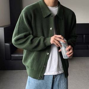 남성 데일리 하찌 니트 카라넥 가디건 자켓 IS-JK18