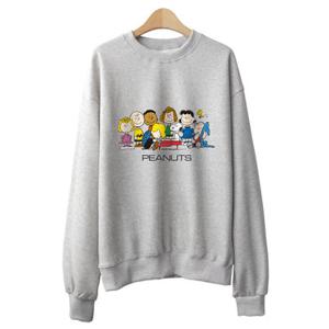 (겨울신상/스누피정품)PEANUTS 스누피 패밀리 오버핏 기모맨투맨 전사프린트 Sweatshirt