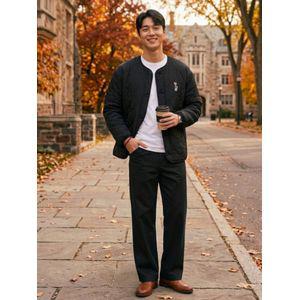 예일 엠브로이더리 댄 퀼팅자켓 블랙 YD05JK7001BK