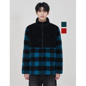 뱅뱅 공용 배색체크 플리스 집업 점퍼 (NUI504)