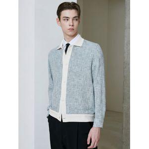 알레그리 (남여공용) 라이트블루 《Sparkling Tweed》 가디건 셔츠 ARSH4B005B1