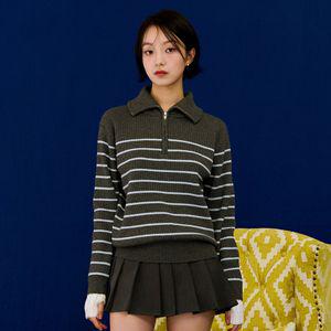 체이스컬트 여성 반집업 스트라이프 스웨터-DFRG5275D0B