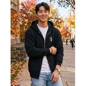 예일 엠브로이더리 댄 후드집업 블랙 YD02HD6001BK