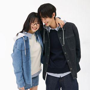 체이스컬트 공용 후드 탈부착 데님 셔츠-EARU5431B02