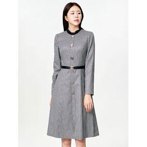 미니멈 시스루 넥 체크 원피스 MYDGWO0810