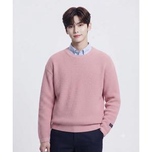 예일 엠브로이더리 댄 코지 라운드 니트 핑크 YEW1KT301API