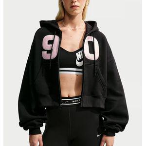 나이키 WOMEN 오버사이즈 크롭 풀집 스웨트셔츠 BE3 IV5748 010