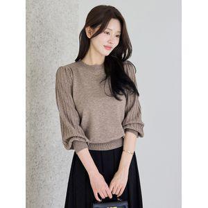 모리스커밍홈 핀턱 볼륨소매 라운드 니트_M2509KN096C