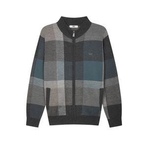 닥스 25FW [스테디셀러] 그레이 체크 울 집업니트 WMSW5D102G3
