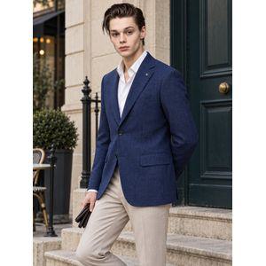 닥스 다크블루 [LORO PIANA 원단] 울실크린넨 체크 자켓 DMJA4AC01B3