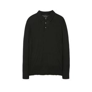 질스튜어트뉴욕 맨 블랙 Bloom Silk 실크블렌드 카라 니트 JNSW4C102BK