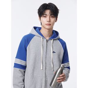 예일 헤비웨이트 리버스 위브 컬러블럭 후드집업 그레이 YD09HD1015GR