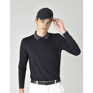 헤지스골프 25FW [ESSENTIAL]네이비 남성 솔리드 베이직 긴팔 카라 티셔츠 HUTS5C901N3