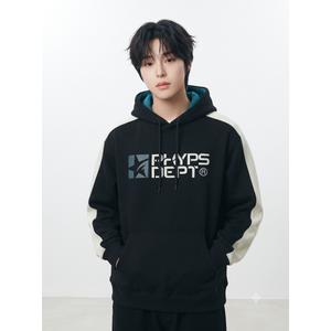 피지컬 디파트먼트 라인배색 후드 블랙 PD08HD0125BK