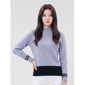 [PAT 여성] 프리미엄 울 배색 목크넥 니트_1J83432