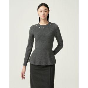 올리비아로렌 진주 장식 니트 풀오버_VOCBLXWA211