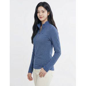 콜핑 2103TK421W 스트라이프 패턴 본딩 여자 가을 등산 긴팔 집업 기모 티셔츠