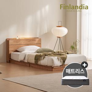 핀란디아 핀란디아 엘렌 원목 저상형 슈퍼싱글침대SS+독립매트리스(드림온24)