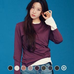 [지오다노] 326903 여성 간절기 라운드넥 퍼펙트 긴팔 티셔츠 05326903 326903