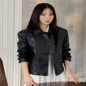 [올리브데올리브] 올리브데올리브 (OL6SJ160) 페이크레더 스탠카라 싱글 자켓 OL6SJ160