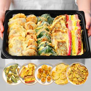 [명절준비끝] 수제5종 모듬전 1kg (육전/꼬지/동태/깻잎/동그랑땡)
