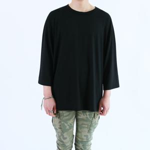 롤프 남성 9부티 9부티셔츠 7부티 7부티셔츠 라운드티 무지티 박스티 기본티 오버핏 루즈핏 블랙 검정 남자