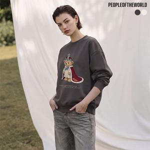 [PEOPLE OF THE WORLD] 피플XGB 크리스탈 아트워크 스웻셔츠