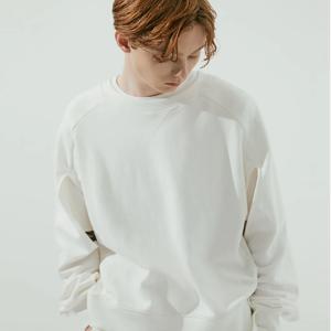 [노이어] 컷 아웃 레이어드 스웨트셔츠 (아이보리) N22STS01-IV